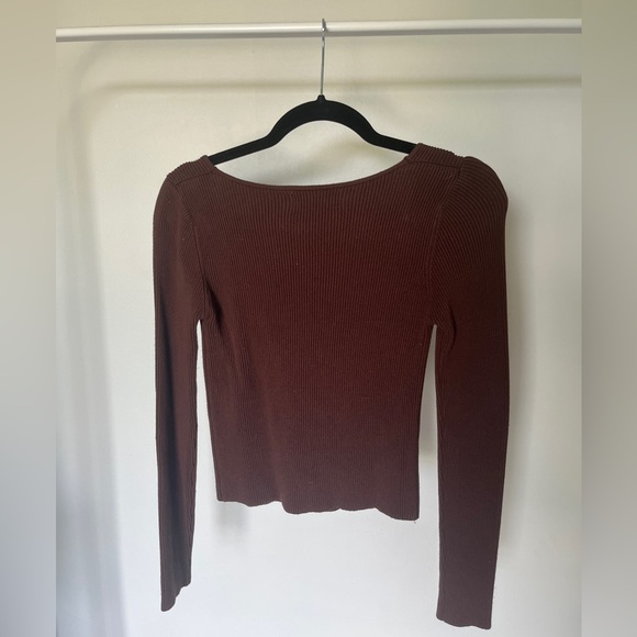 Ribbed long sleeved brown shirt CIDER size medium - Picture 2 of 6